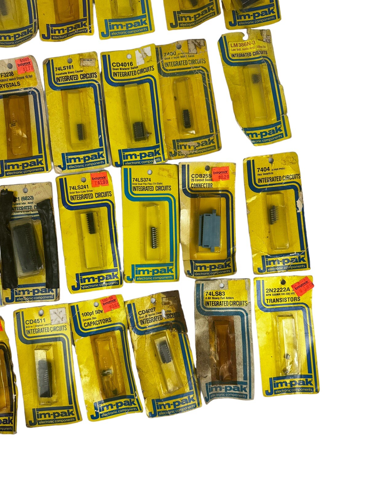 Lot of 36 Assorted JimPak / Jameco Electronics Parts in Packages NOS