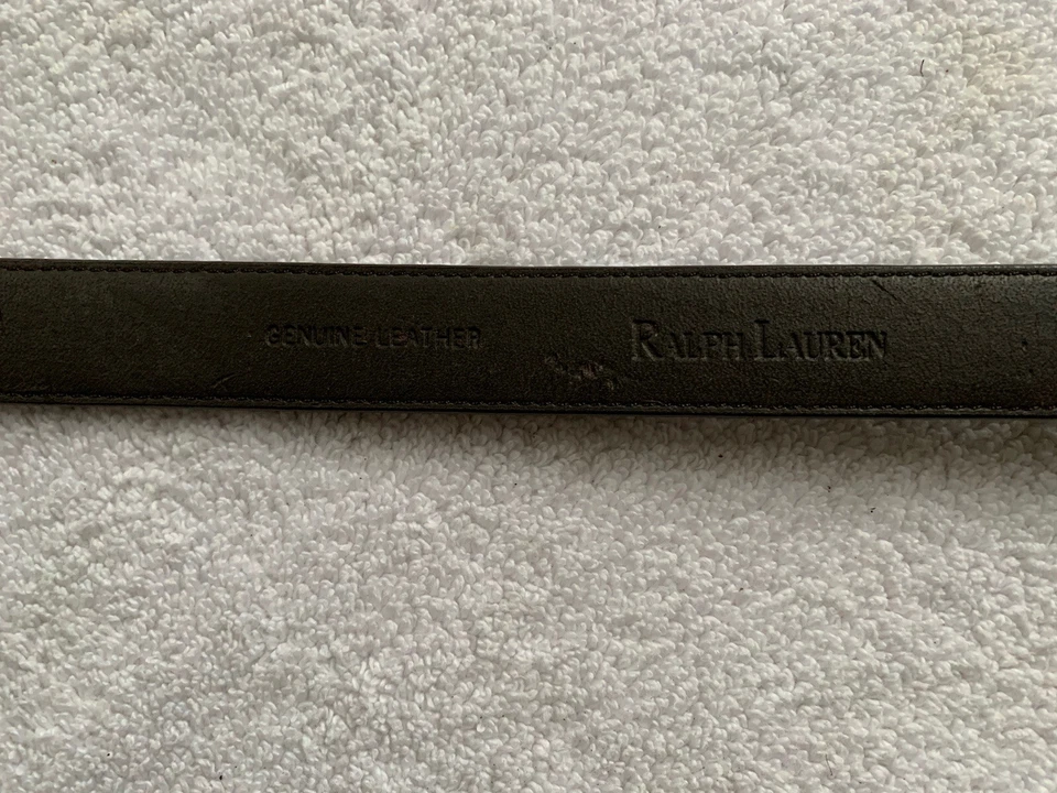 Cinturón Ralph Lauren De Colección Talla Mediana Para Mujer Marrón Cuero Genuino Dorado Logo LEER Foto 4 de 4