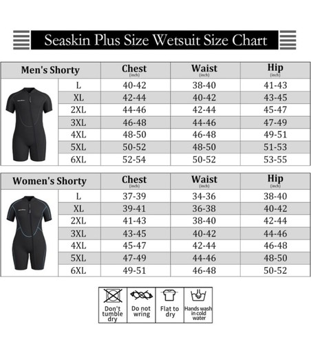 Seaskin Übergröße 3 mm Shorty Neoprenanzug Damen LARGE schwarz mit Drehmomentbesatz - Bild 14 von 17