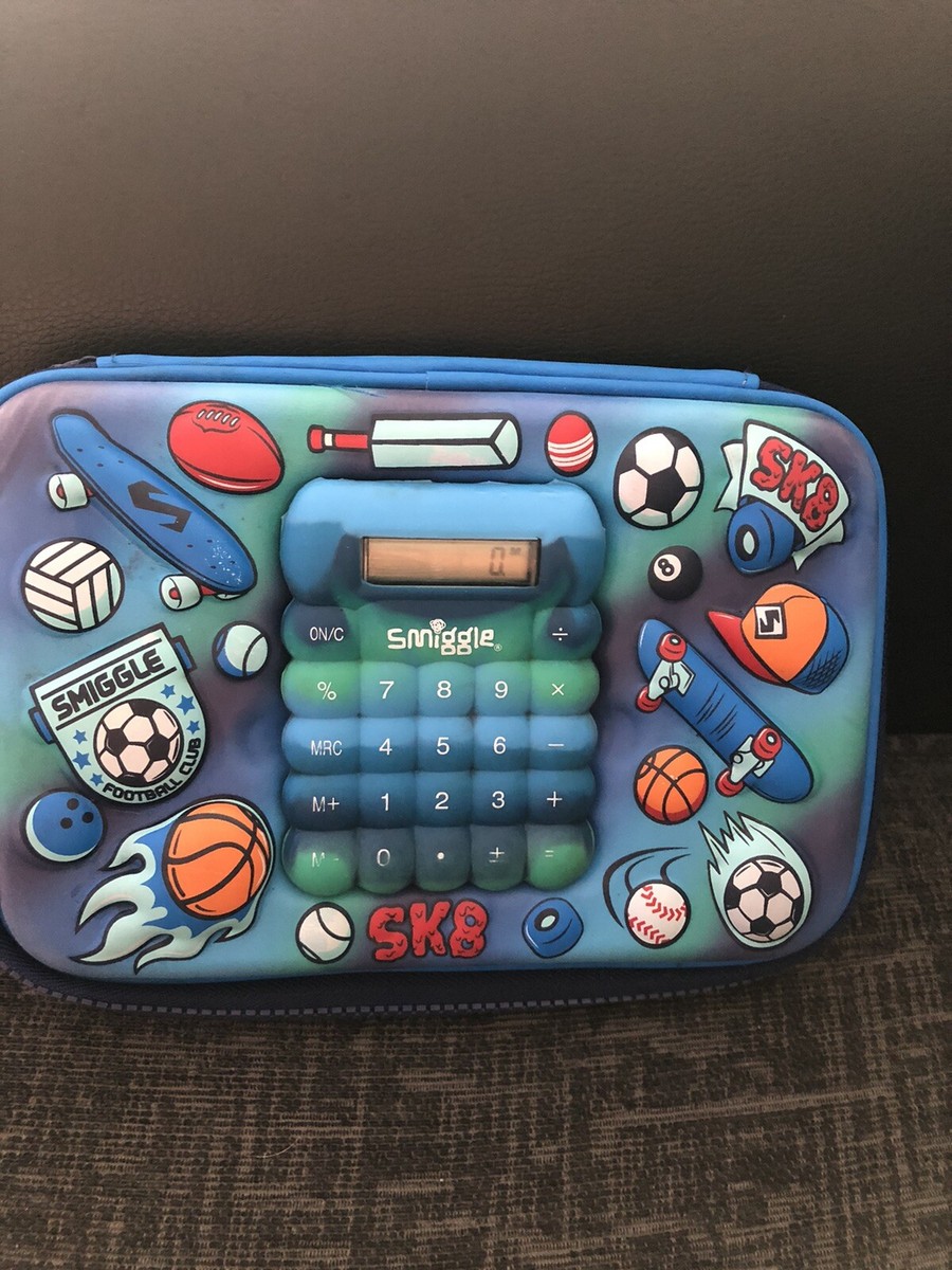 SMIGGLE Blue PENCIL CASE Removable Calculator IDEAL FOR BACK TO SCHOOL