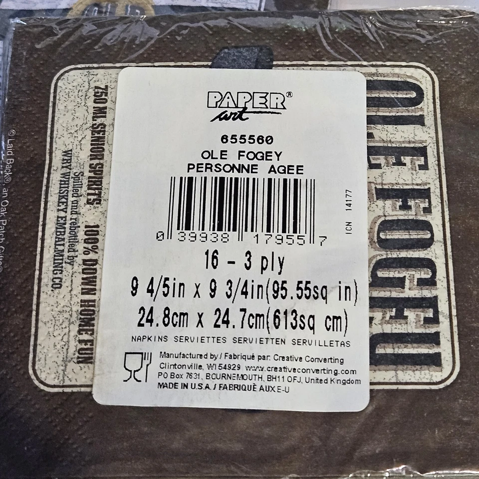 Ole Fogey 40th Birthday (2) Paper Napkins 16 Pack (2) Paper Plates 8 Pack - Image 4 of 4