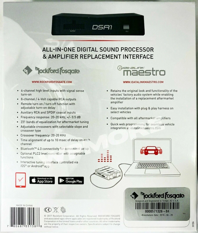 Rockford Fosgate Maestro ADS-DSR1 Digital Signal Processor w built-in Maestro AR - Image 2 of 4