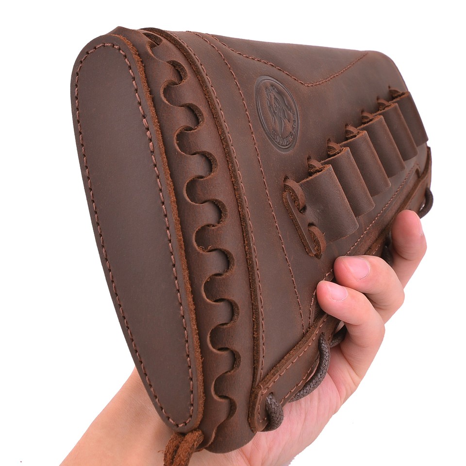 Porta Munizioni In Pelle Per Fucile – 8 Colpi, Calciolo Ammortizzato, Marca OP ORIGINAL POWER