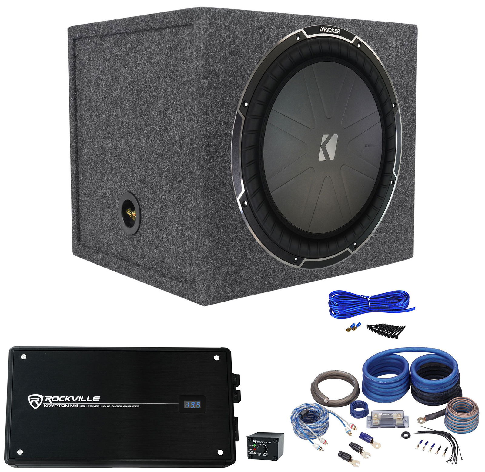 Сабвуфер Kicker 42CWQ152 мощностью 1100 Вт RMS 12 Герметичная коробка моноусилитель Комплект усилителей CWQ152 118490₽