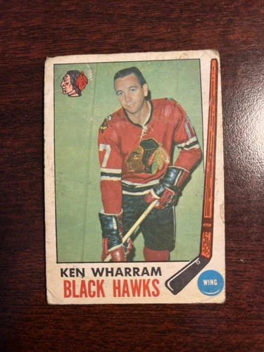 1969-70 O-Pee-Chee Ken Wharram #74 Chicago Blackhawks Hockey Card