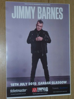 Jimmy Barnes Glasgow July 2019 Live Music Show Memorabilia
