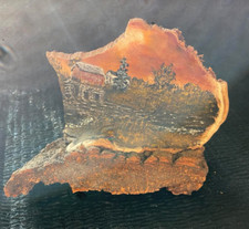 Real Wood Wooden Handpainted Nature Scene Mills Stone Grist Mill OOAK