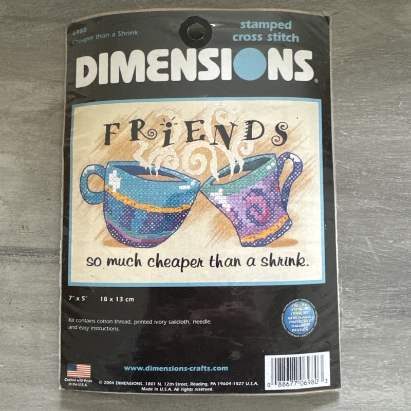 Dimensions Counted Cross Stitch Friends So Much Cheaper Than A  Shrink Kit #6980