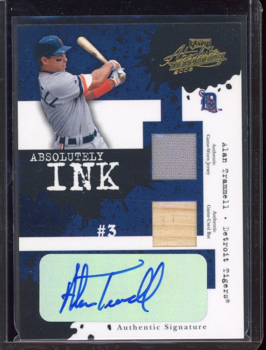 2005 PLAYOFF ABSOLUTELY INK ALAN TRAMMELL AUTO AUTOGRAPHED SIGNED GU RELIC /25