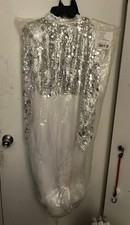 A Gray And White Sequence Prom Dress Size One Size