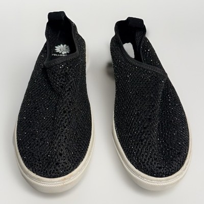 Slip On Shoes Black YELLOWBOX Women's Size 10 M Sander Crystal Stretch NEW