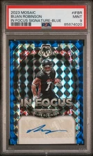 2023 Panini Mosaic In Focus Signature Bijan Robinson #IFBR Blue PSA 9