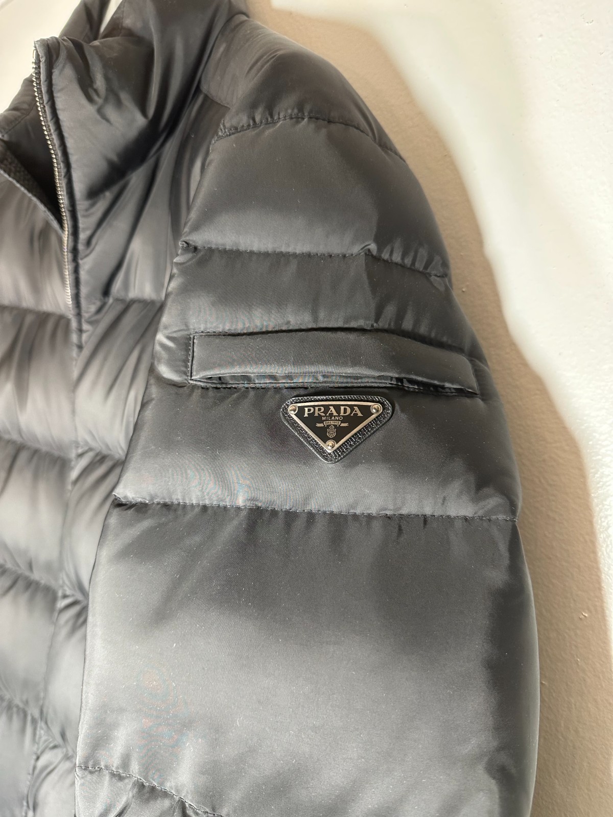Prada Triangular Logo Nylon Puffer Jacket - Size … - image 6