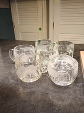 1970 Nestle World 4 mugs AND cream  And sugar...