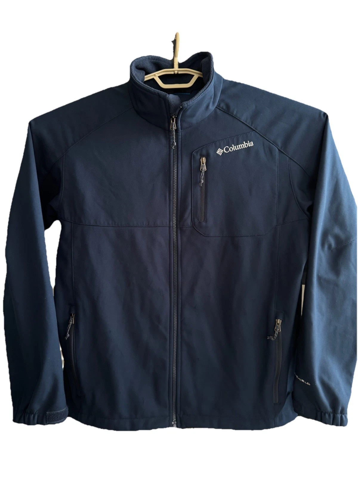 Columbia Men’s Women’s Large Navy Omni-Shield Softshell Jacket Water-Resistant