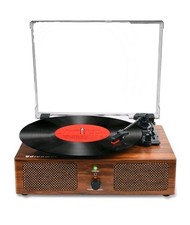 Winnermen Wireless Brown Turntable Player W/ Bluetooth Built In Speakers