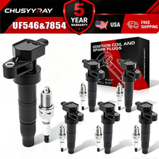 6 Ignition Coil  Iridium Spark Plug Fits For Hyundai Santa Fe Kia Sorento UF546