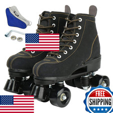 Cowhide High-Top Double-Row Roller Skates for Women and Men