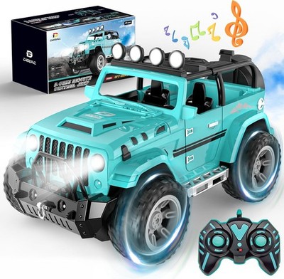DEERC Remote Control Car with Fog Mist & Music, 1:16 Remote Control Truck for Bo