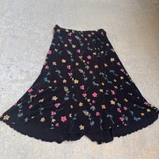 Vintage Midi Skirt Flowers Whimsygoth Fairy Dark Coquette Vtg Sz M Womens
