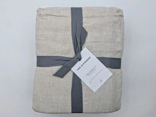 The Citizenry Stonewashed Linen Sheet Set Full - Sand Thin Stripe