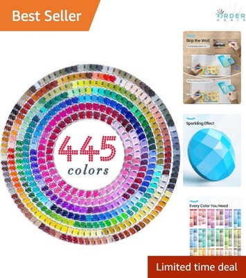 Diamond Painting Beads 445 Colors 445000 Pieces Round Drills Crafts Nails Art