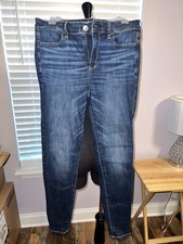 American Eagle Next Level Stretch Blue Denim Jeans Women Size 10 Long NWT