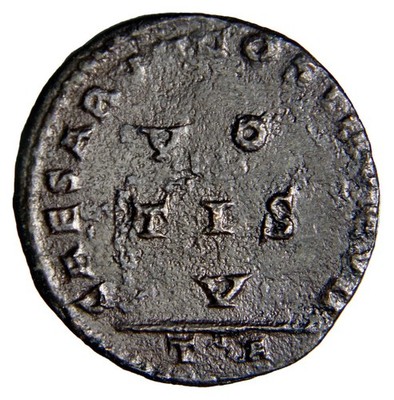 RARE CRISPUS (Caesar, 316-326 AD). Follis (2.97 g. 21 mm.). Arelate VO TIS V