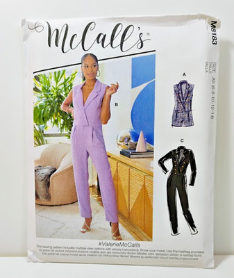 McCall's Jumpsuits A/B, C, D Cup Uncut Pattern M8183 A5 Misses' Sizes 6-14 B1