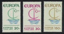 Cyprus Symbolic Ship Europa 3v 1966 MNH SG#280-282