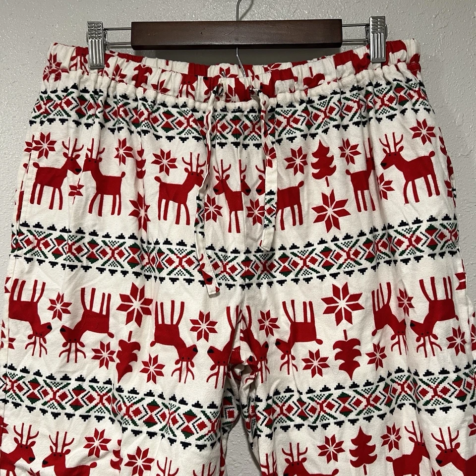 Hannah Anderson Pajama Lounge Pants Flannel Men’s Large Fair Isle Pockets Deer - Image 2 of 4