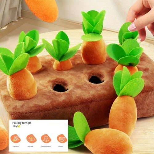 Dog Carrot Plush Toy Interactive Dog Toy Encourage Foraging Skills Dog Sniff Toy - Picture 5 of 15