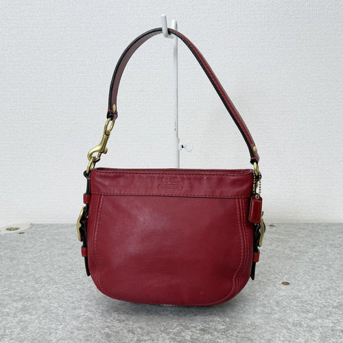 COACH Vintage Zoe Hobo Bag Shoulder Bag Hand Bag Leather Red x Gold Hardware - Picture 15 of 24