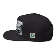 White VW Golf Illustration Flat Bill Cap, Emb...