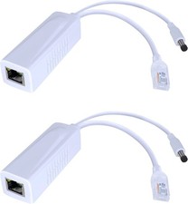 Gigabit PoE Splitter Adapter,12V 2A Output,1000Mbps, IEEE 802.3AF/at, Suitabl...