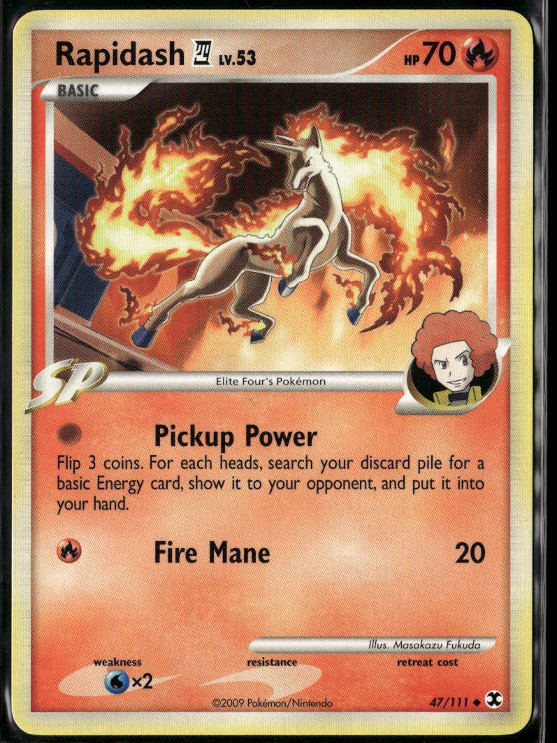 Rapidash E4 47/111 Uncommon Rising Rivals LP Pokemon Card