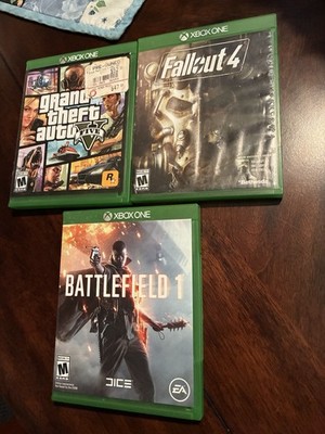 Xbox Game Lot Fallout 4 Grand Theft Auto 5 Battlefield 1