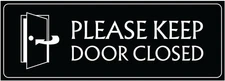 StickerJet Please Keep Door Closed Sticker 9''x3'' Pack of 2 - Vinyl, Waterproof