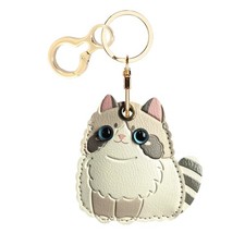Leather Keychain Holder Case Compatible with AirTag,Cute Protective Cover wit...