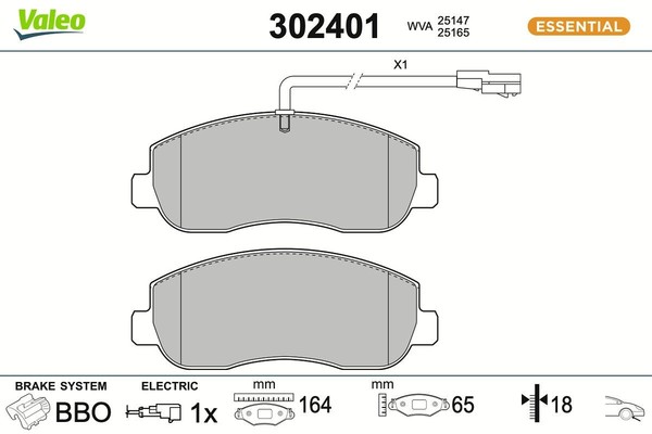 Valeo Bremsbelagsatz, Scheibenbremse 302401 FüR Ford Passend FüR Nissan Opel-image