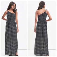 Madewell Silk Tie-Shoulder Maxi Dress in Scatterblock Size 2