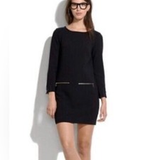 Madewell Black Zipp Pocket Shift Dress Size XS -Bloggers favorite 2836