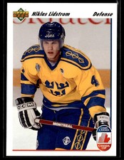1991-92 Upper Deck #26 Nicklas Lidstrom Rookie Card RC. rookie card picture
