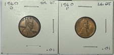 1960-D Small Date & 1960-P Large Date -Lincoln Pennys  (2 coins) - FREE SHIPPING