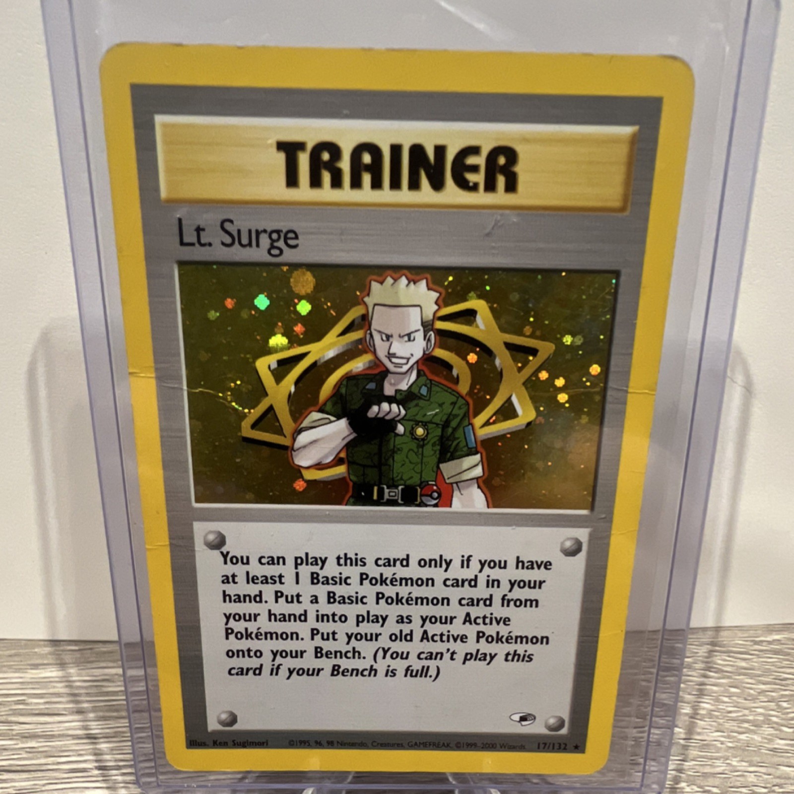Pokémon Lt. Surge Holo Trainer Gym Heroes 17/132 Pokémon Card TCG English