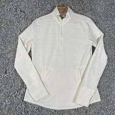 Tommy Bahama Everyday Active Top Women's Small Zip Pullover White Ribbed