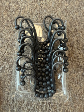 Moen black double sided shower hooks, set of 12, new unused
