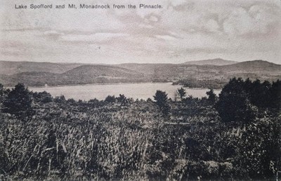 Spofford, NH. Lake Spofford and Mt Monadnock from the Pinnacle  - 1908 Postcard