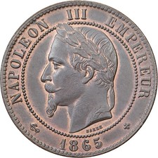 [#1507820] France, Napoleon III, 10 Centimes, 1865, Strasbourg, Bronze, AU(55-58