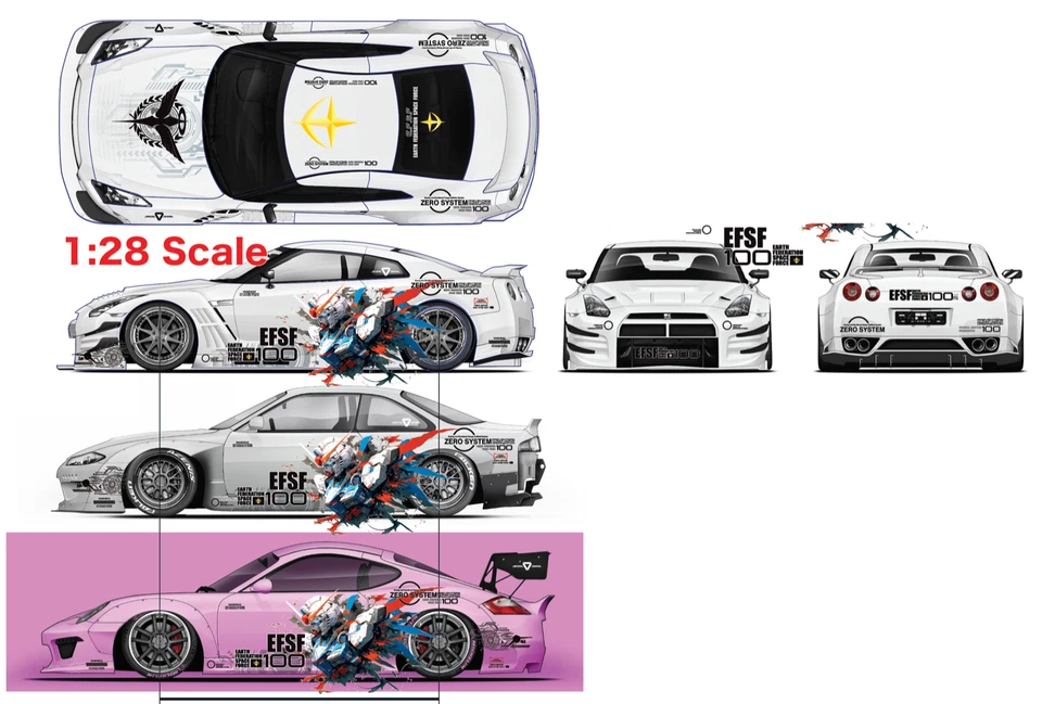 Anime Gundam Water Slide Decal White Toner 1-25 - 1-28 -1-32 RC Model Dicast#595 - Image 4 of 4